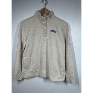 Vineyard Vines Pullover‎ Womens XS Beige Oatmeal Shep Shirt Quarter Snap Fleece